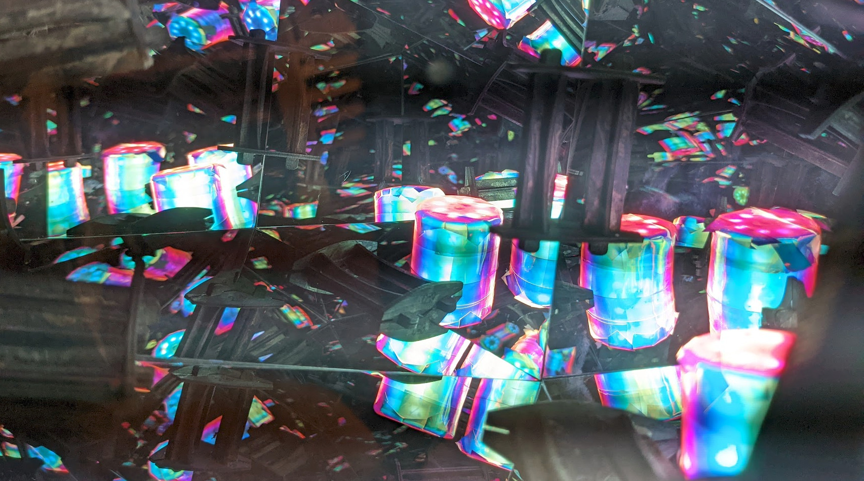 interior shot with detail of dichroic tape